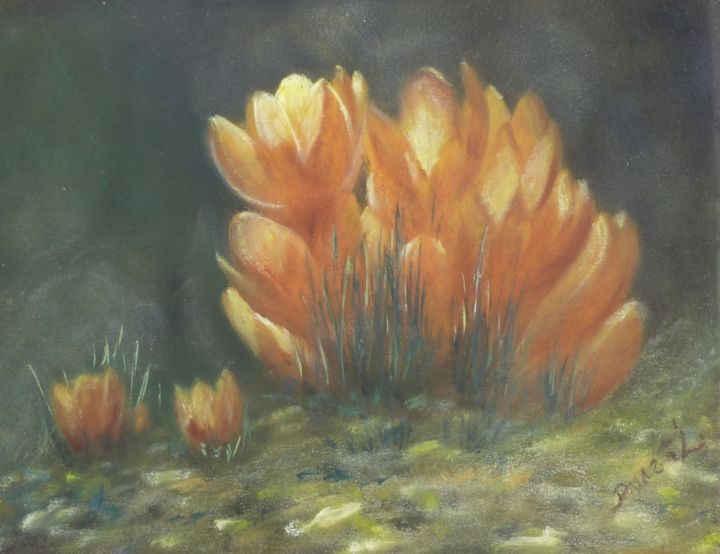 Pintura intitulada "Spring flowers" por Eva Dvorzsak, Obras de arte originais, Óleo