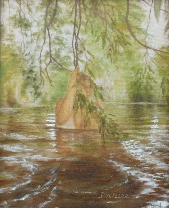 Painting titled "Splashing" by Eva Dvorzsak, Original Artwork