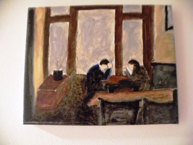 Painting titled "Coffeeshop II" by David Henry Wilkerson, Original Artwork