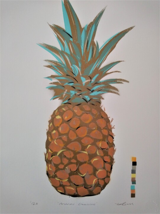 Peinture intitulée "'Ananas Comosus' (P…" par Dylan Bell (Bells Galleries), Œuvre d'art originale, Bombe aérosol