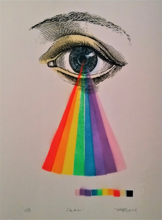 Druckgrafik mit dem Titel "'Seen' - Original S…" von Dylan Bell (Bells Galleries), Original-Kunstwerk, Sprühfarbe