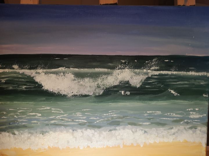 Painting titled "Ocean painting" by Dzenita Avdic, Original Artwork, Acrylic