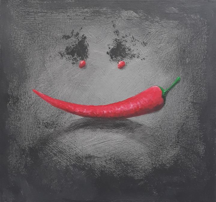 Картина под названием "Pepper" - Dzmitry Vasilenka, Подлинное произведение искусства, Акрил