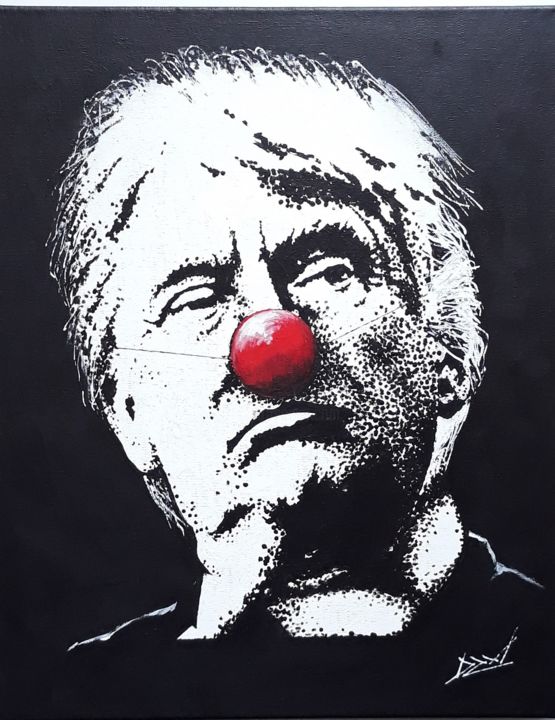 Картина под названием "Funny Trump." - Dzmitry Vasilenka, Подлинное произведение искусства, Акрил