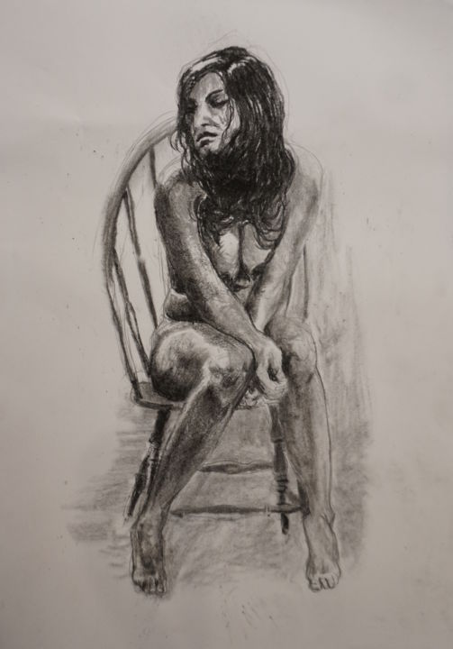 Drawing titled "model3.jpg" by Dzogaz, Original Artwork, Charcoal