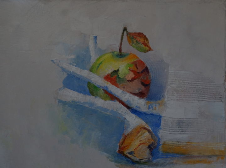 Painting titled "Grosse Apfel" by Dzogaz, Original Artwork, Oil