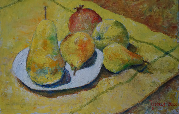 Malerei mit dem Titel "Plodovi jeseni" von Dzogaz, Original-Kunstwerk, Öl