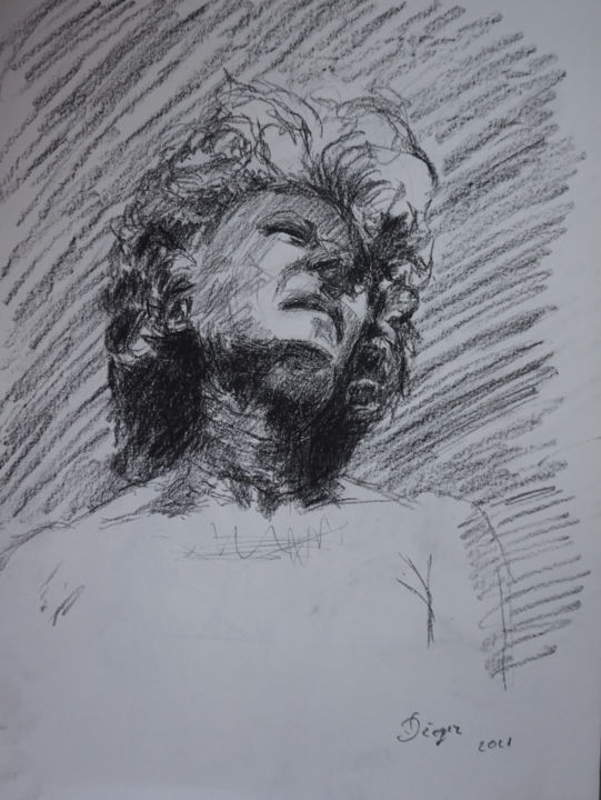 Drawing titled "Portrait19" by Dzogaz, Original Artwork, Charcoal