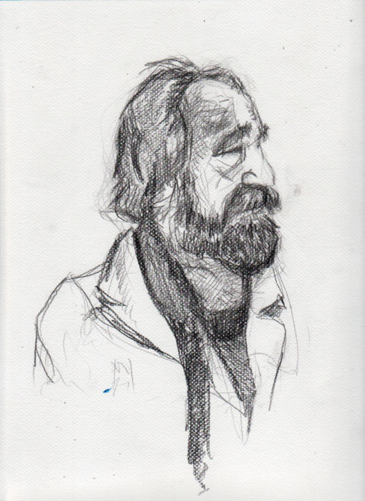 Drawing titled "Uros Toskovic" by Dzogaz, Original Artwork, Graphite