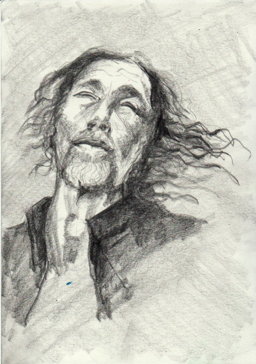 Drawing titled "portrait-man.jpg" by Dzogaz, Original Artwork, Graphite