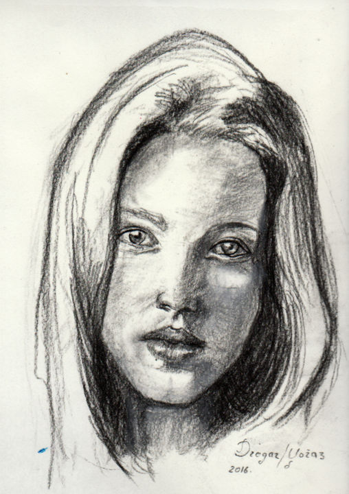Drawing titled "Djevojka iz Bratisl…" by Dzogaz, Original Artwork, Charcoal