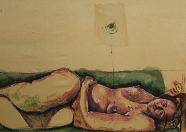 Pintura titulada "Reclining Figure" por Dzovig Arnelian, Obra de arte original, Acrílico