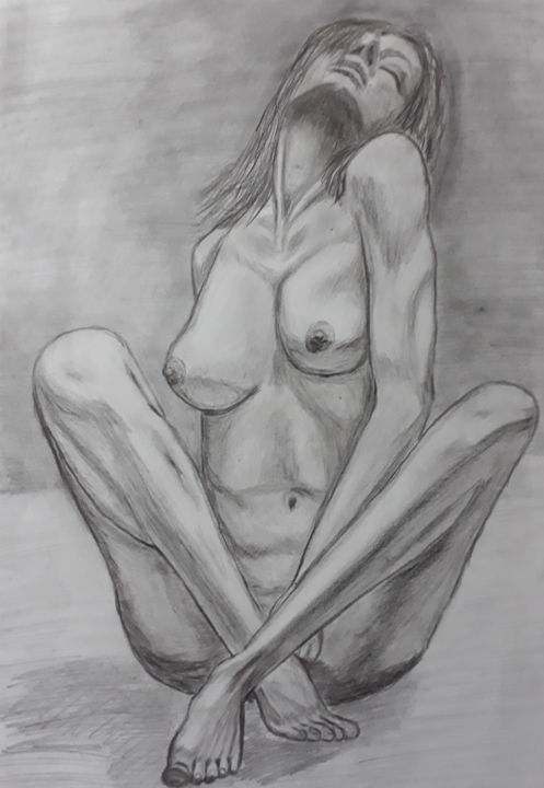 Рисунок под названием "Woman" - Eduard Arutinov, Подлинное произведение искусства, Карандаш
