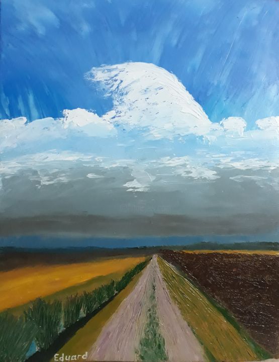 Картина под названием "road" - Eduard Arutinov, Подлинное произведение искусства, Масло