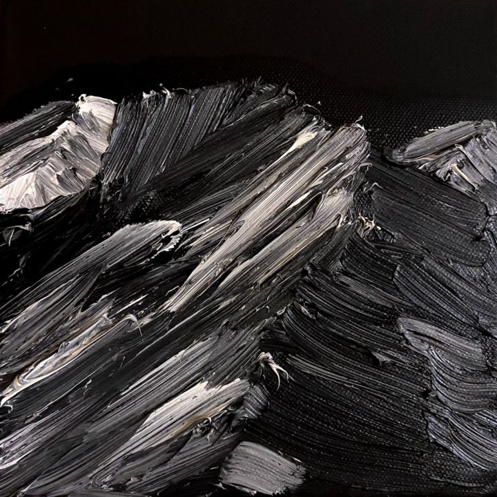 Картина под названием "Night mountains. Be…" - Елена Епифанцева, Подлинное произведение искусства, Масло Установлен на Дерев…