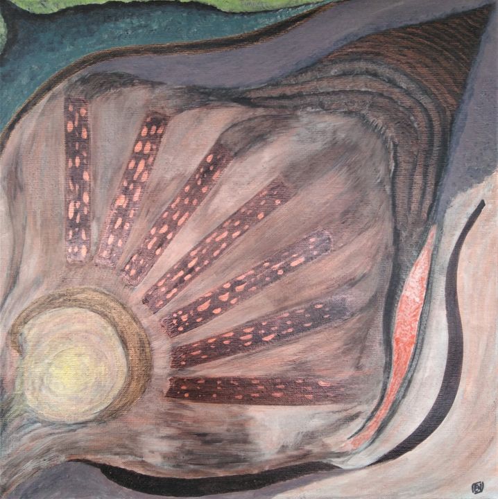 Malerei mit dem Titel "Mine à ciel ouvert" von Emmanuel Nouyrigat, Original-Kunstwerk, Acryl