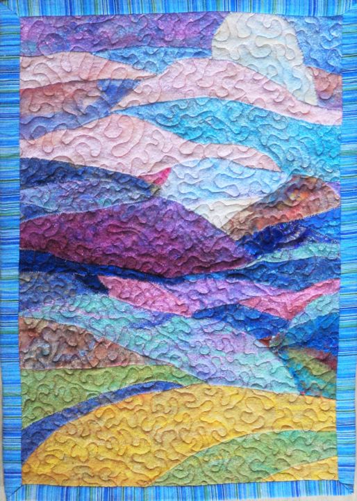 Textile Art titled "Morning" by Elena Potapova, Original Artwork, Patchwork