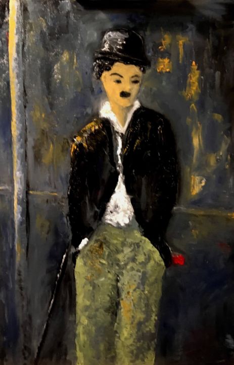 Pintura intitulada "Чаплин" por Elizaveta Radkevich, Obras de arte originais