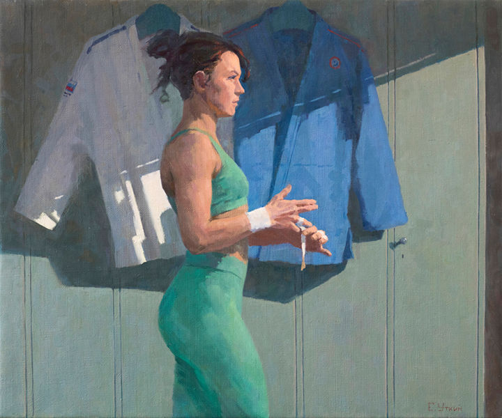 Peinture intitulée "Решимость" par Евгений Уткин, Œuvre d'art originale, Huile