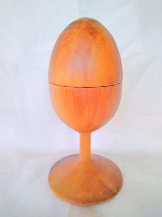 Sculpture titled "OEUF" by Arnous Riviere Francois, Original Artwork, Wood
