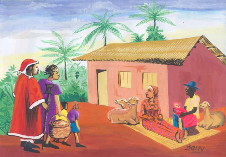 Painting titled "Celebration de la N…" by Emmanuel Baliyanga, Original Artwork, Oil