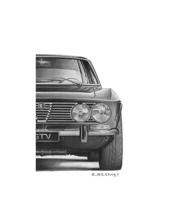 Desenho intitulada "face avant giulia g…" por Eric Berthet, Obras de arte originais, Tinta