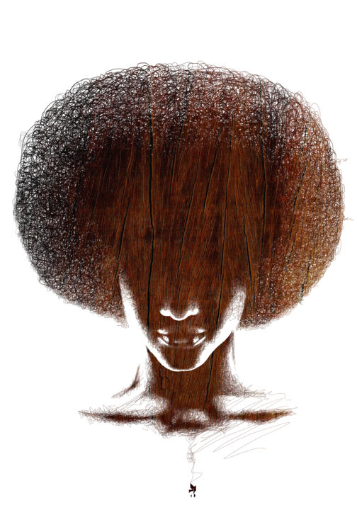 Arte digital titulada "Afro Queen 1 - Coll…" por Eben Kela, Obra de arte original, Trabajo Digital 2D