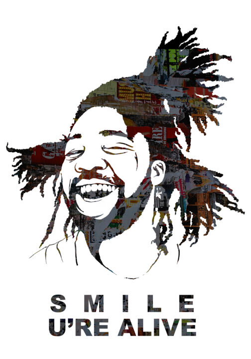 Grafika cyfrowa / sztuka generowana cyfrowo zatytułowany „Rasta SMILEY - Coll…” autorstwa Eben Kela, Oryginalna praca, 2D pr…
