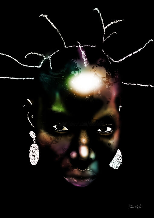 数字艺术 标题为“Black is beautiful…” 由Eben Kela, 原创艺术品, 数字油画