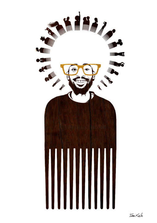 数字艺术 标题为“Afro Smile - Collec…” 由Eben Kela, 原创艺术品, 2D数字工作