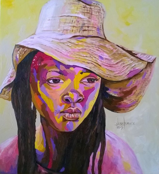 Картина под названием "SUNNY DAY" - Ebenezer Nana Bruce, Подлинное произведение искусства