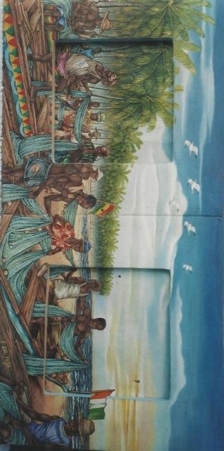 Painting titled "pêcheurs entrain de…" by Felix Ebi Kouamé, Original Artwork