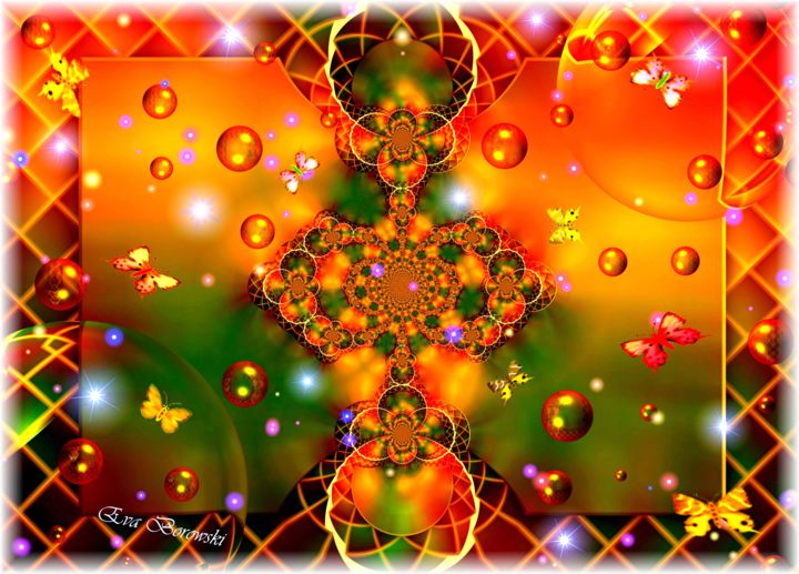 Digitale Kunst mit dem Titel "Himmelblume" von Kwiatuszek, Original-Kunstwerk