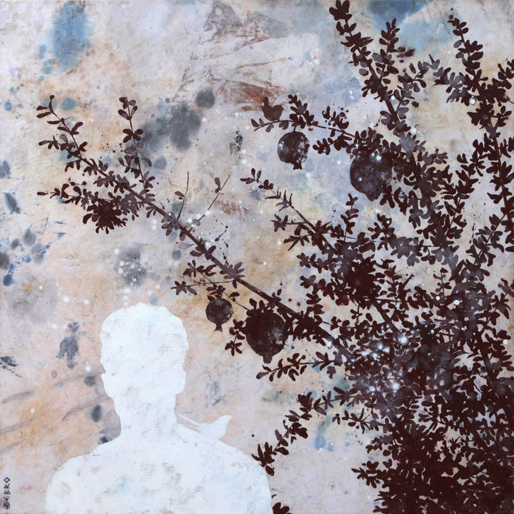 Peinture intitulée "jardin nomade" par Ebro, Œuvre d'art originale,