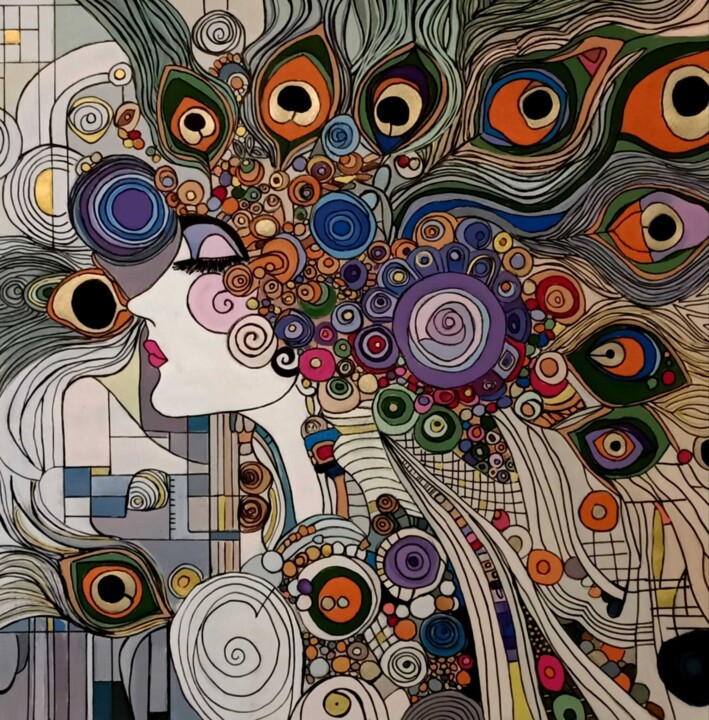 Pintura titulada "I Have colorful dre…" por Ebru Bandinelli, Obra de arte original, Acrílico