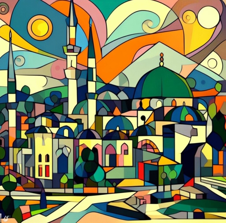 Arte digitale intitolato "Bursa" da Ebru Bandinelli, Opera d'arte originale, Pittura digitale