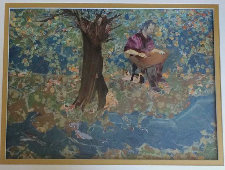 Collages intitulée "THE MUSICIAN of CAT…" par Nihan Büyüksezer, Œuvre d'art originale