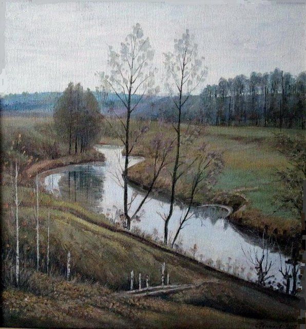 Painting titled "Summer is gone" by Evgenii Chekalov, Original Artwork, Oil