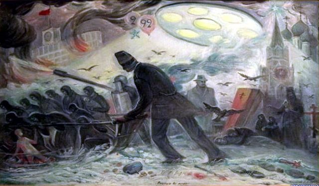 Картина под названием "Russia in the Shado…" - Евгений Чекалов, Подлинное произведение искусства, Масло