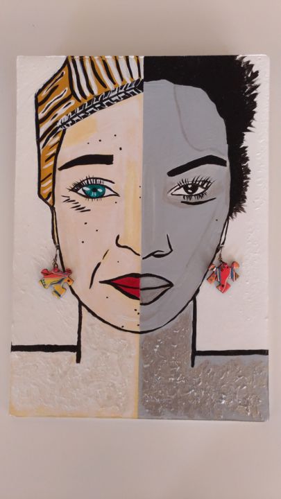 Peinture intitulée ""La beauté n'a pas…" par Ecila Rueisel, Œuvre d'art originale, Acrylique Monté sur Plexiglas