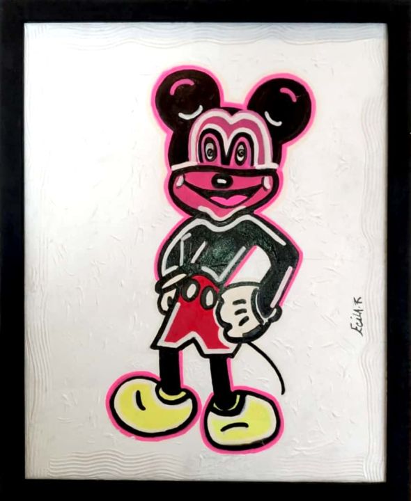 Painting titled "MICKEY STONED" by Ecila Rueisel, Original Artwork, Acrylic