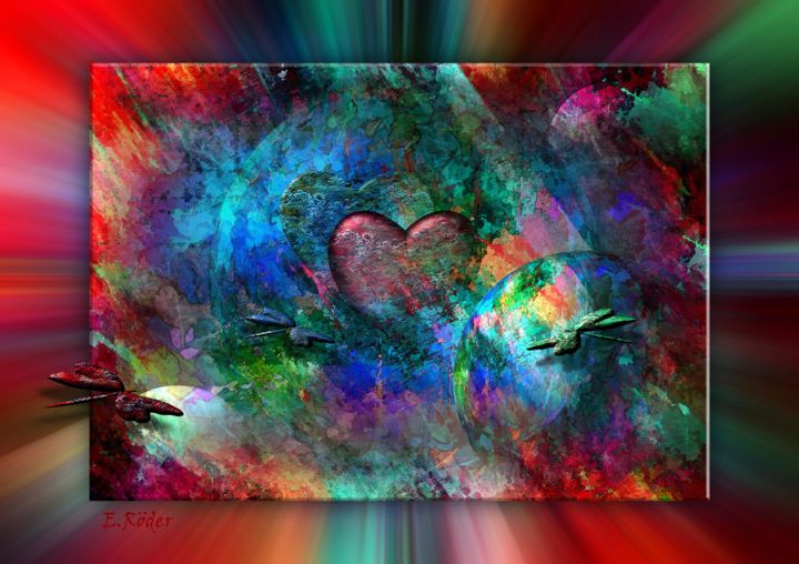 Digitale Kunst mit dem Titel "DIE LIEBE IN MIR" von Eckhard Röder, Original-Kunstwerk, Digitale Malerei