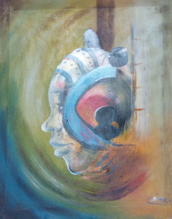 Painting titled "La pensée orienté" by Ahmed Dosso, Original Artwork