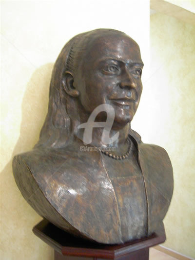 Sculpture titled "Beatriz Paredes" by J. Martin Rojas H., Original Artwork, Metals