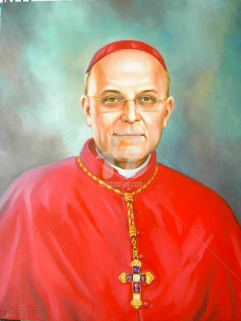 Ζωγραφική με τίτλο "Cardenal, Francis G…" από J. Martin Rojas H., Αυθεντικά έργα τέχνης, Λάδι
