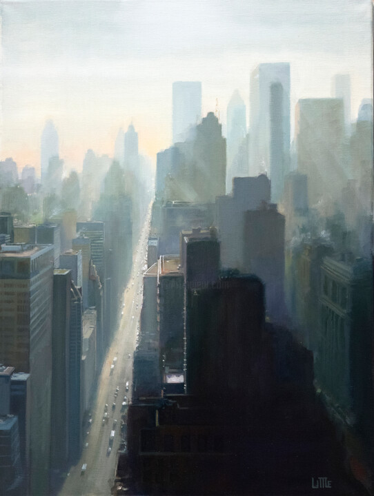 "New York City Looki…" başlıklı Tablo Ed Little tarafından, Orijinal sanat, Petrol