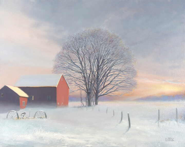 Painting titled "February" by Ed Little, Original Artwork, Oil