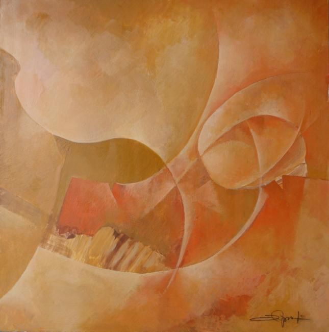 Painting titled "Ocher Aroma" by Eduard Hakobyan, Original Artwork, Oil