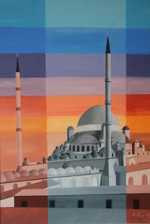 Painting titled "Istambul, disponibi…" by Paolo De Luca, Original Artwork, Oil