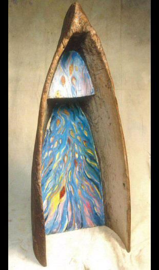 Scultura intitolato "Fertility Boat " da Ed Cross, Opera d'arte originale